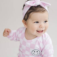 Lucky Panda Kids - Lounge Set | Smiley Checkered Pink