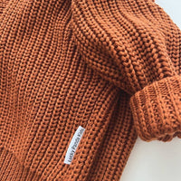 Lucky Panda Kids - Chunky Knit Sweater | Rust