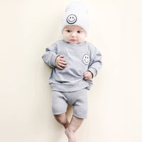 Lucky Panda Kids - Baby & Kids Biker Shorts Set | Gray