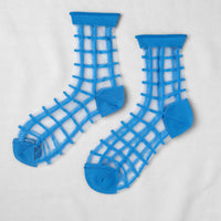 SHEER FRENCH WINDOW SOCKS - Capri Blue