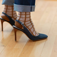 SHEER FRENCH WINDOW SOCKS - Nutmeg