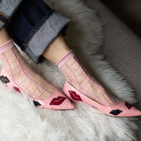 SHEER FRENCH WINDOW SOCKS - Petal