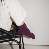 LEOPARD SOCKS - Merlot