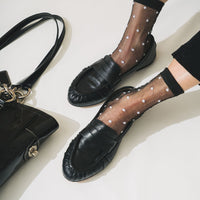 SHEER DOTS SOCKS - Black