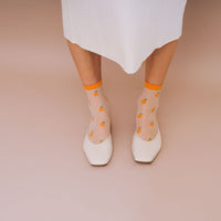 SHEER FRUIT SOCKS - Sheer Clementine