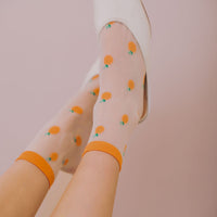 SHEER FRUIT SOCKS - Sheer Clementine