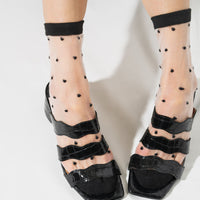 SHEER DOTS SOCKS - Pepper