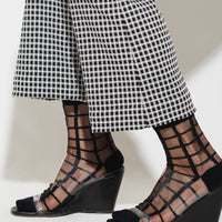 SHEER FRENCH WINDOW SOCKS - Black