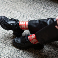SHEER FRENCH WINDOW SOCKS - Classic Red