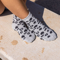 LEOPARD SOCKS - Heather Grey