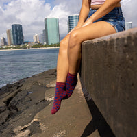 LEOPARD SOCKS - Merlot