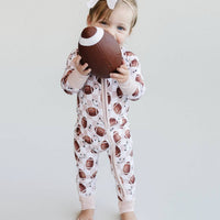 Lucky Panda Kids - Bamboo Zip Romper | Game Day