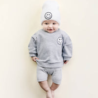 Lucky Panda Kids - Baby & Kids Biker Shorts Set | Gray