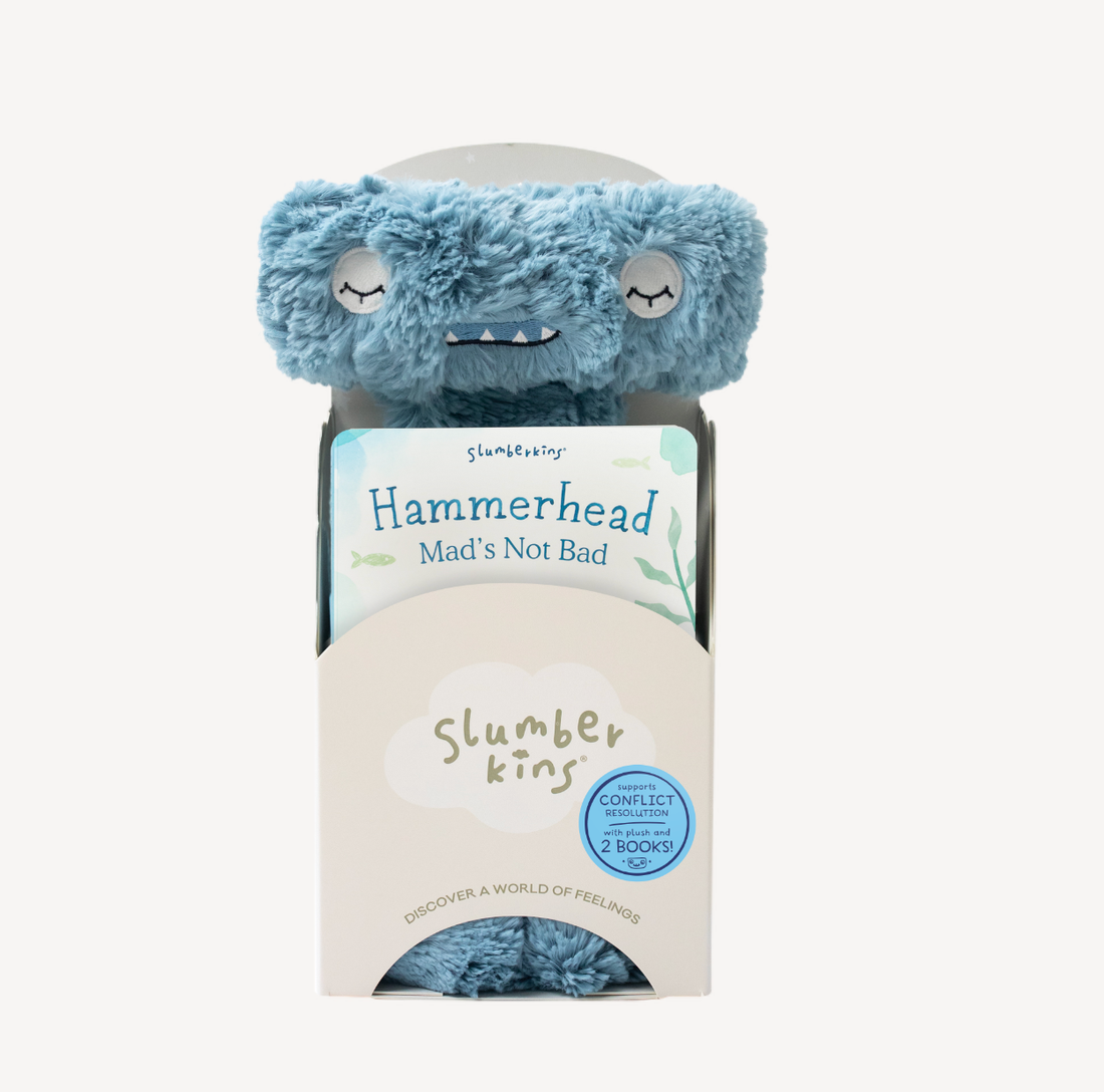 Slumberkins Inc. - Hammerhead's Conflict Resolution Plush Set - with 2 books!
