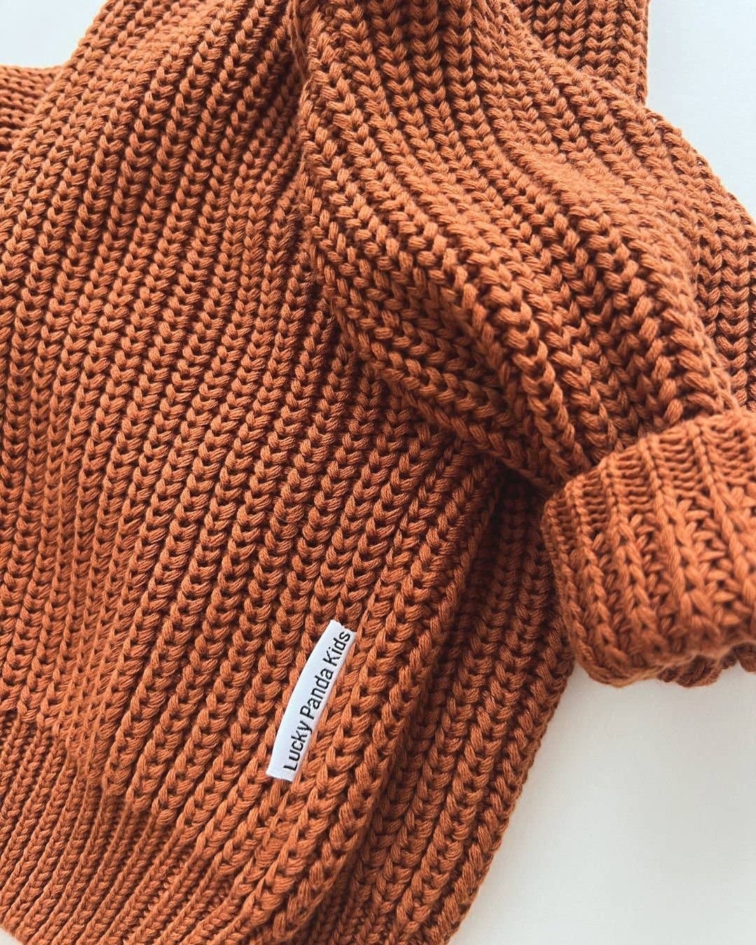 Lucky Panda Kids - Chunky Knit Sweater | Rust