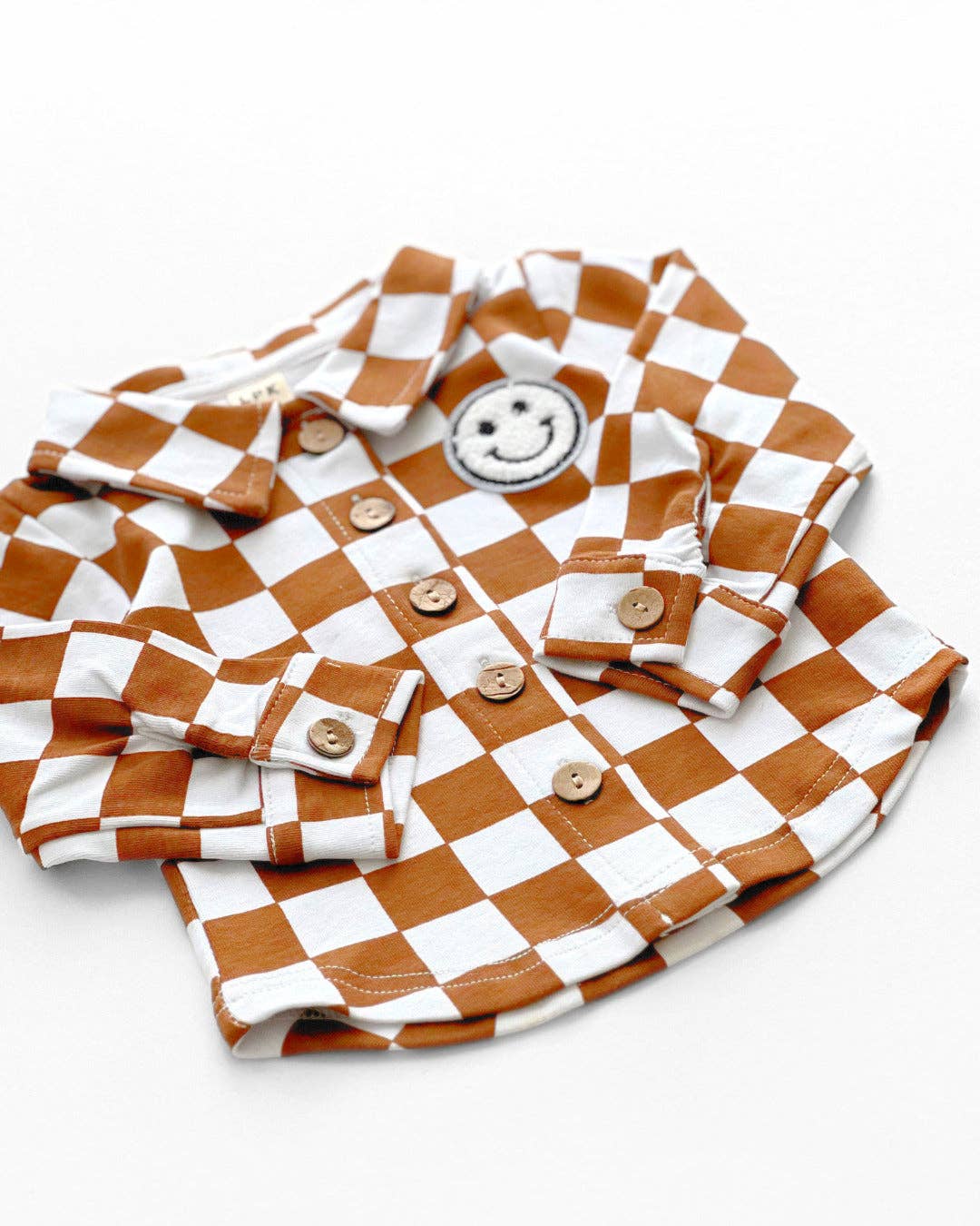 Lucky Panda Kids - Shacket | Smiley Checkered Copper