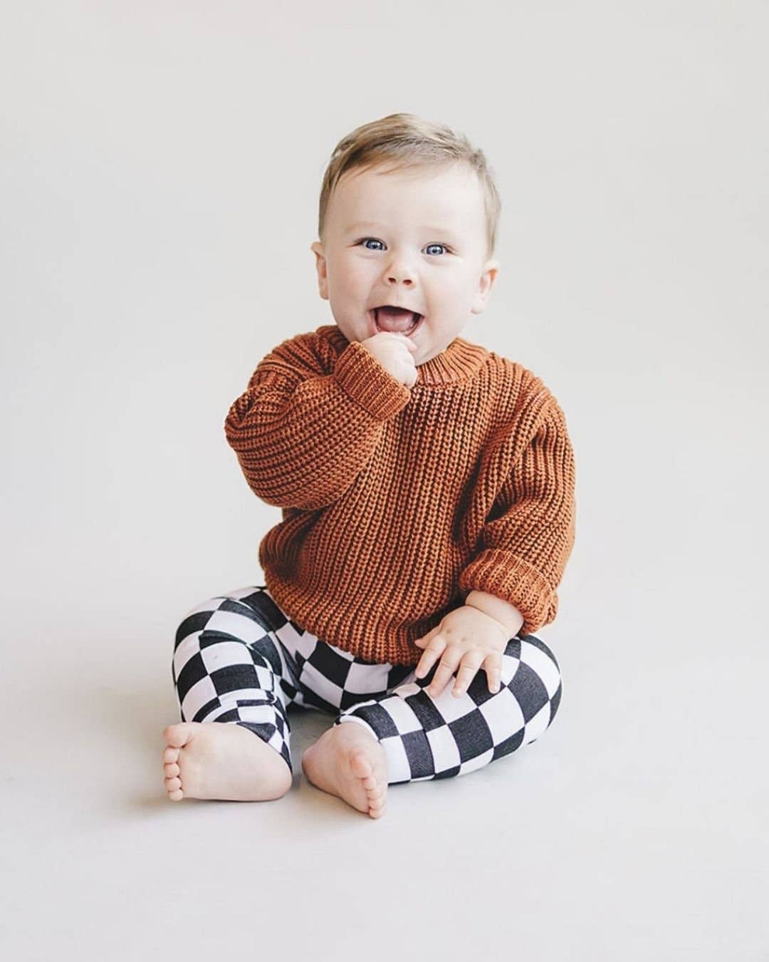 Lucky Panda Kids - Chunky Knit Sweater | Rust