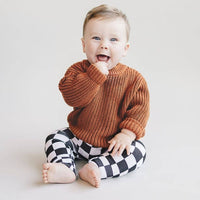 Lucky Panda Kids - Chunky Knit Sweater | Rust