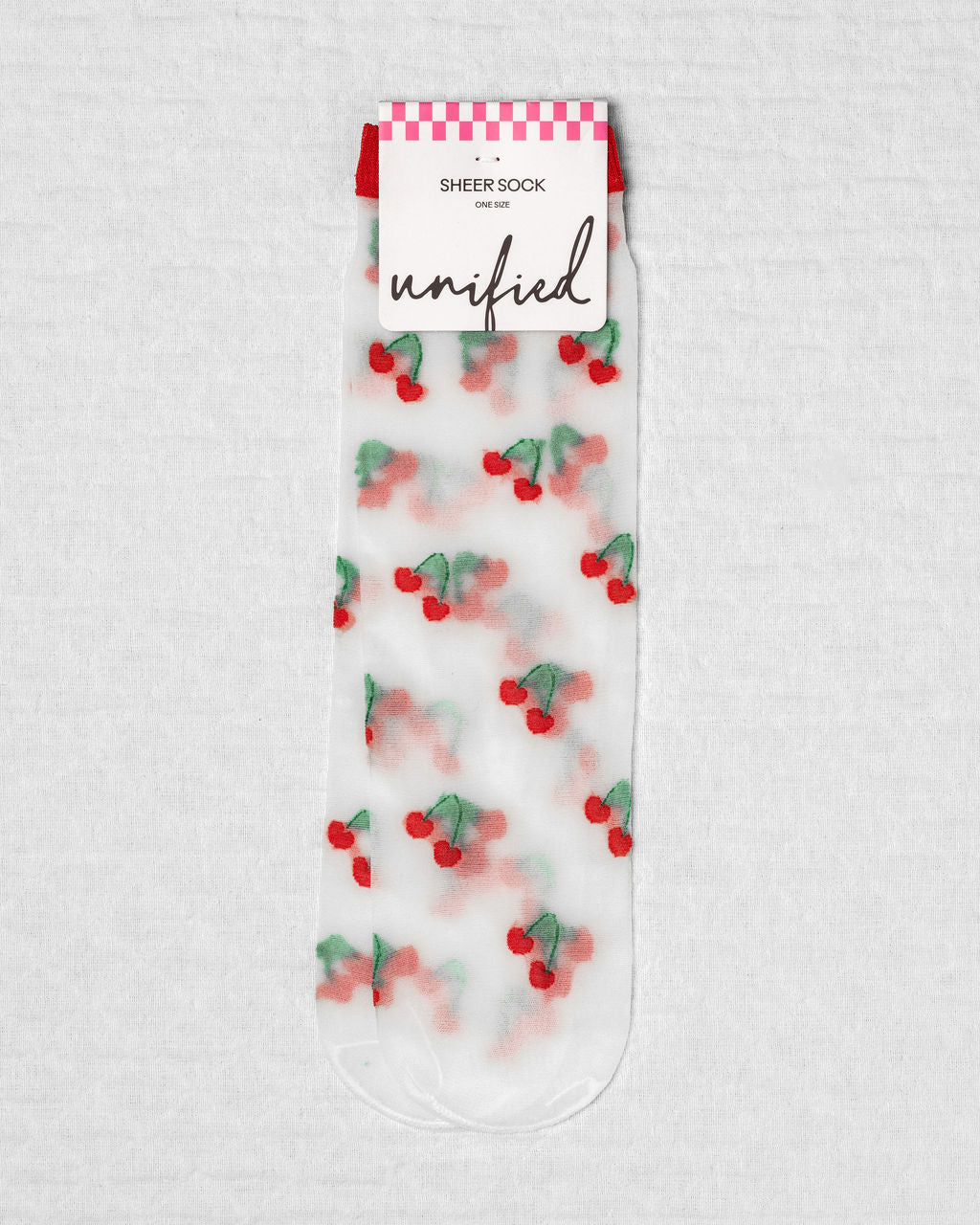 SHEER FRUIT SOCKS - Sheer Cherry