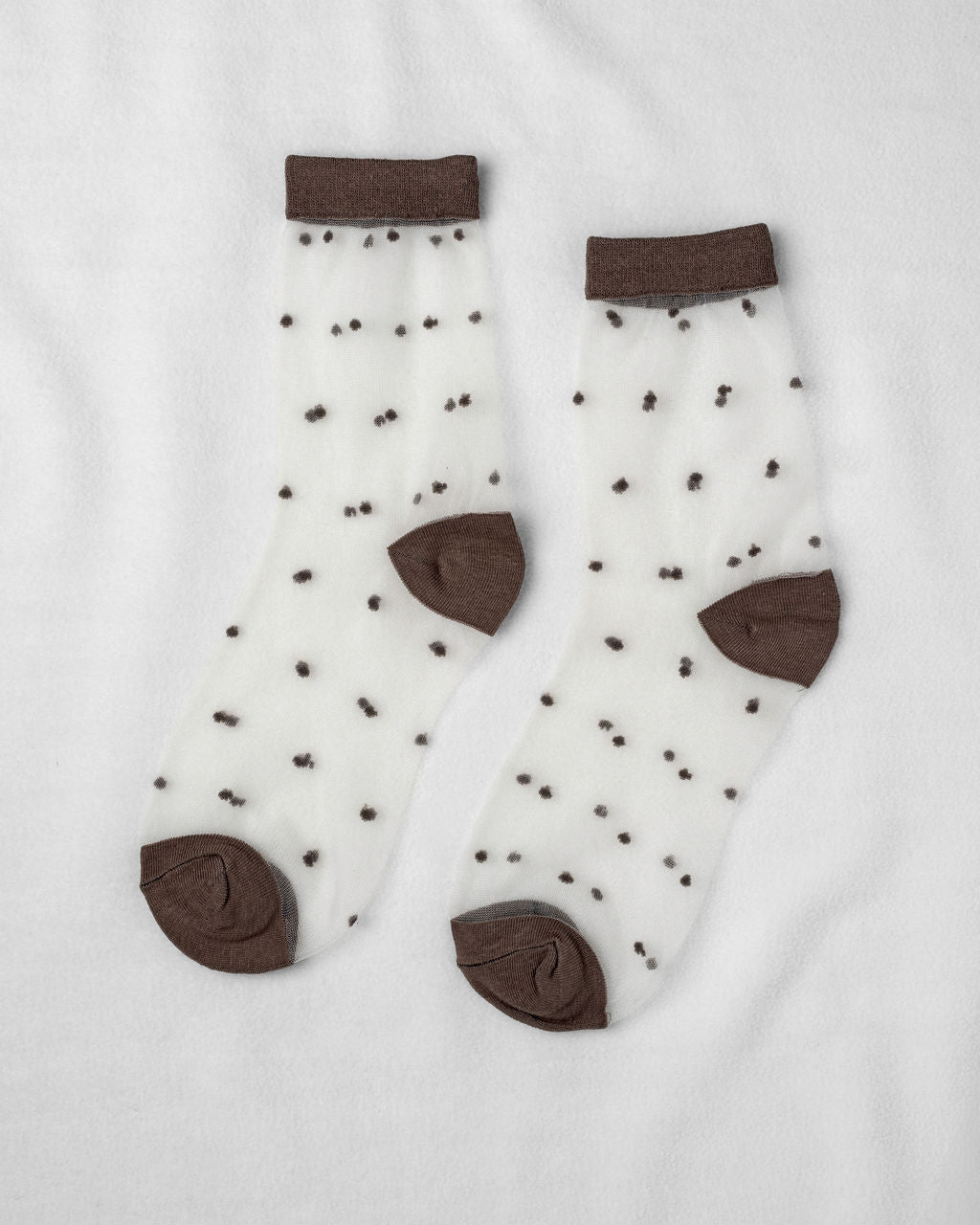SHEER DOTS SOCKS - Cocoa
