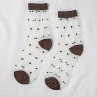 SHEER DOTS SOCKS - Cocoa