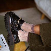 SHEER DOTS SOCKS - Cocoa