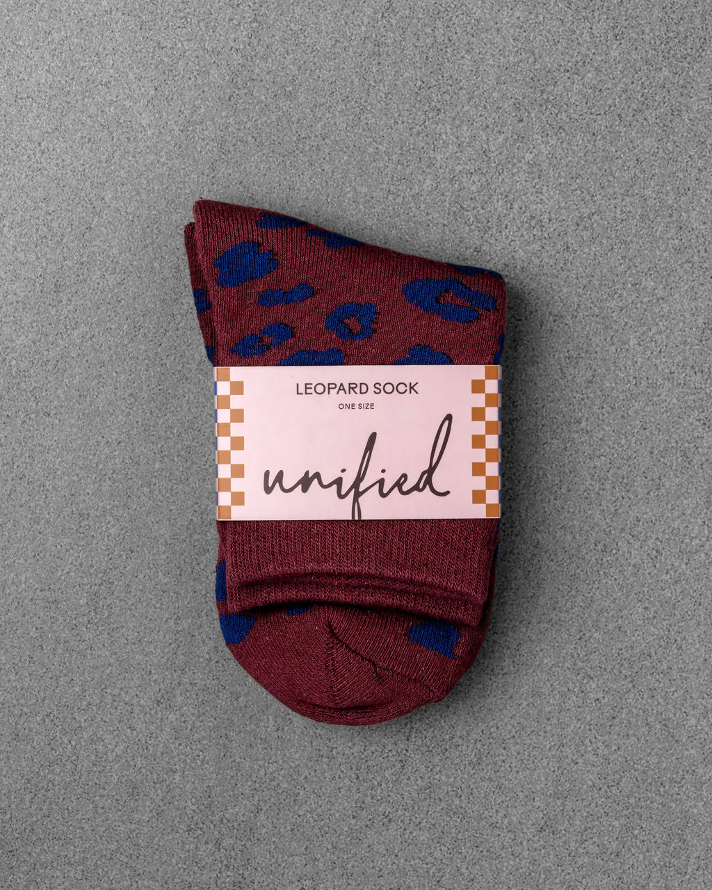 LEOPARD SOCKS - Merlot