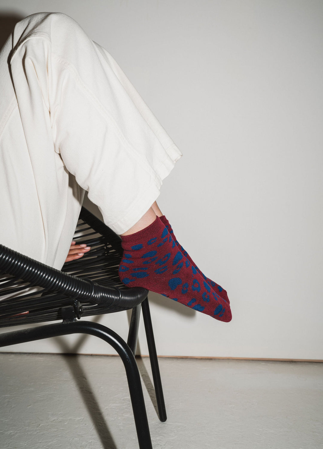 LEOPARD SOCKS - Merlot