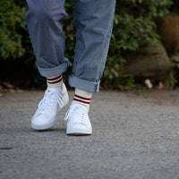 GYM SOCKS - Mulberry Stripe