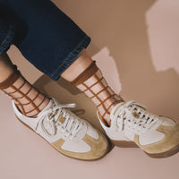 SHEER FRENCH WINDOW SOCKS - Nutmeg