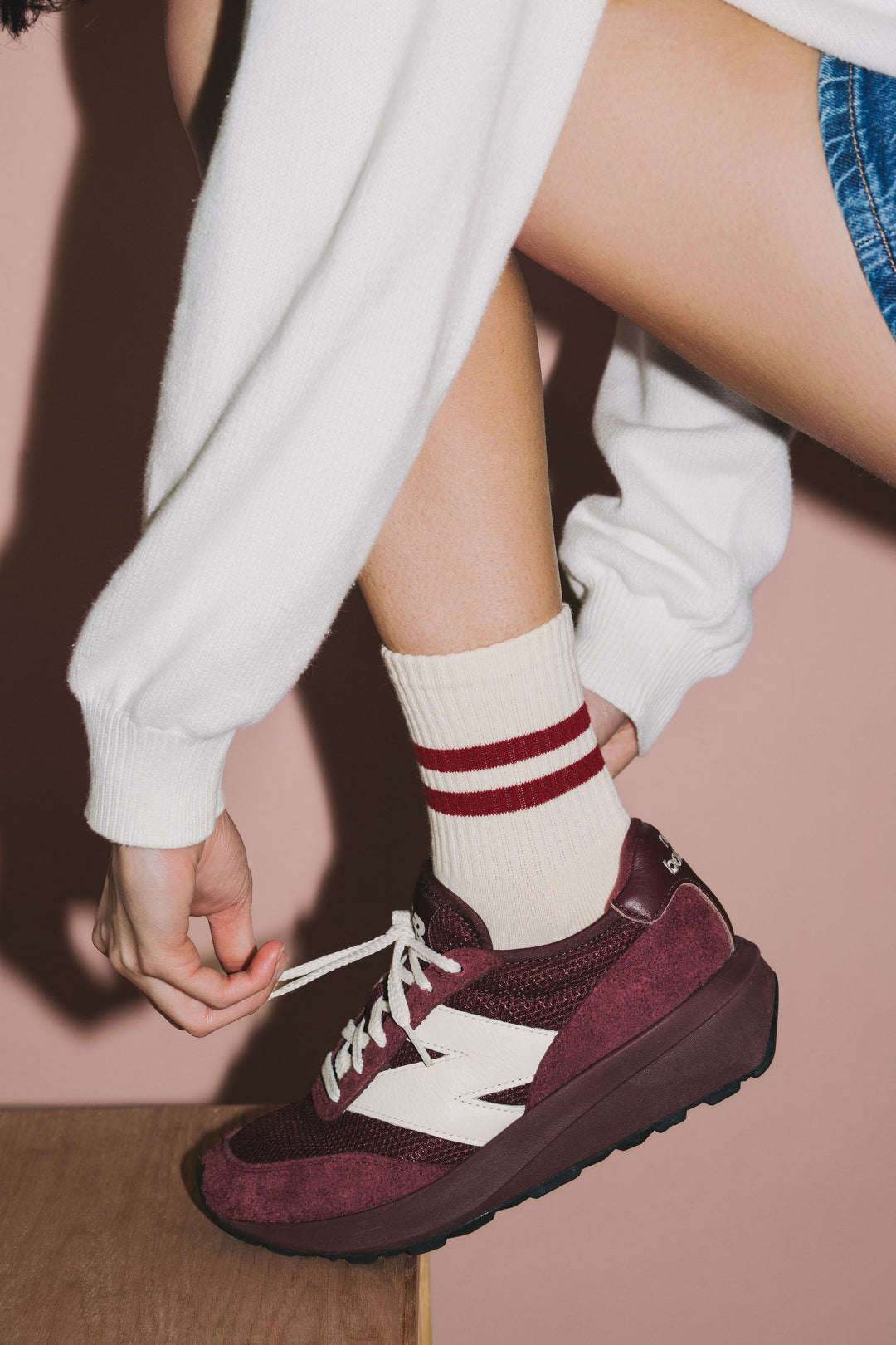 GYM SOCKS - Mulberry Stripe