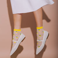 SHEER FRUIT SOCKS - Sheer Pineapple