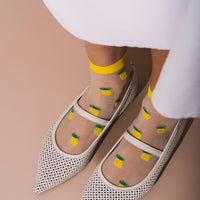 SHEER FRUIT SOCKS - Sheer Pineapple