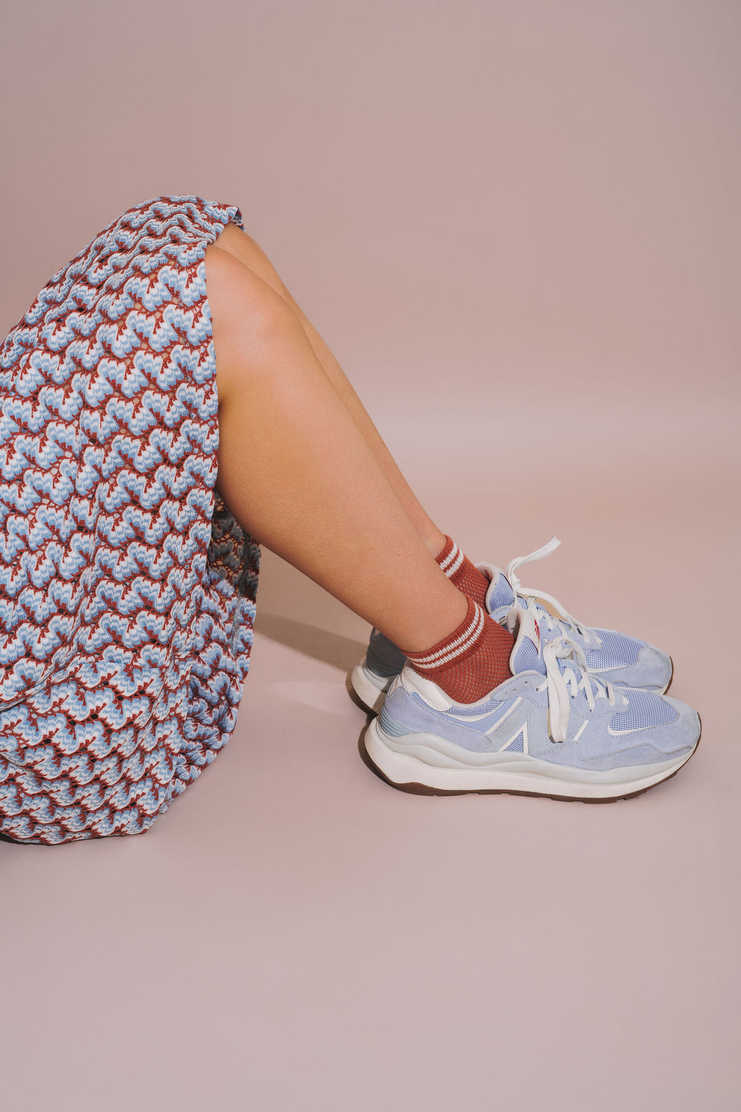 MESH SNEAKER SOCKS - Rust