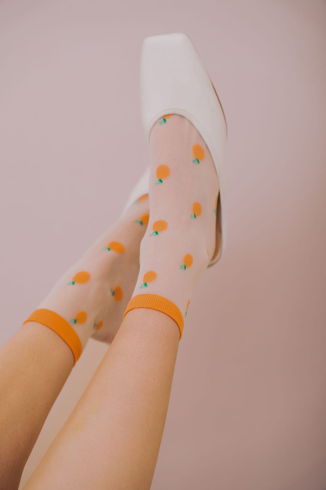 SHEER FRUIT SOCKS - Sheer Clementine