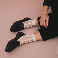 SHEER FRENCH WINDOW SOCKS - White