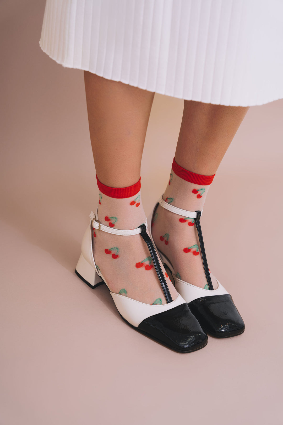 SHEER FRUIT SOCKS - Sheer Cherry