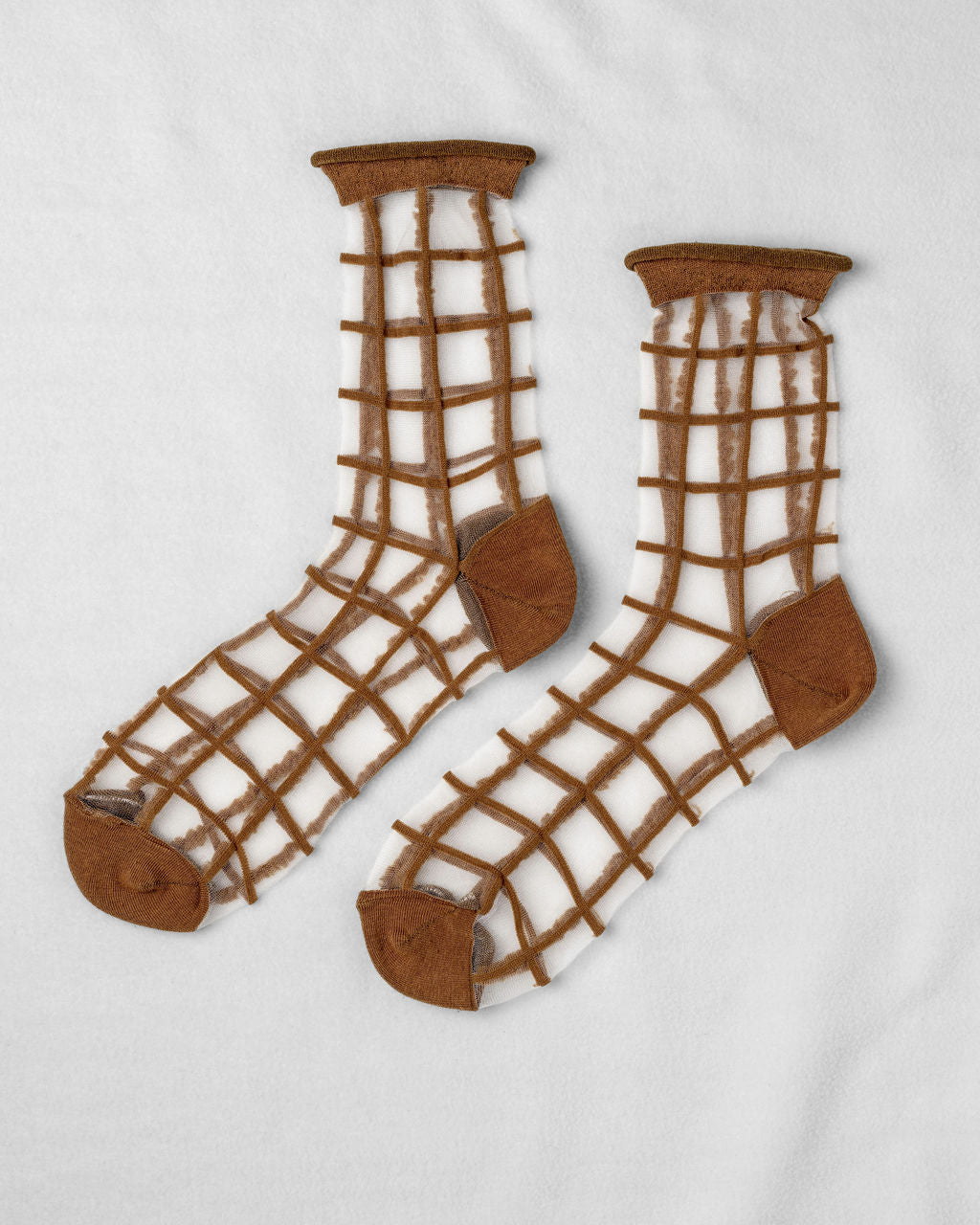 SHEER FRENCH WINDOW SOCKS - Nutmeg