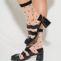 SHEER DOTS SOCKS - Pepper