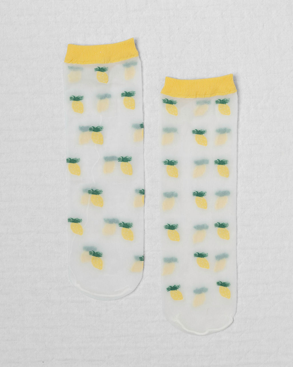 SHEER FRUIT SOCKS - Sheer Pineapple