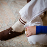 GYM SOCKS - Oat Cocoa Stripe