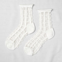 SHEER FRENCH WINDOW SOCKS - White