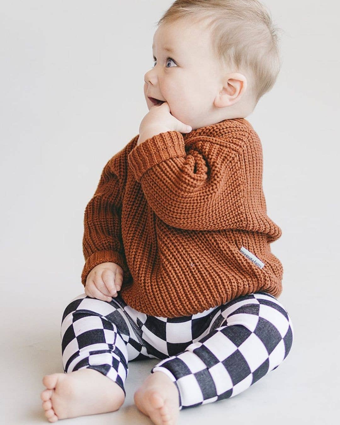 Lucky Panda Kids - Chunky Knit Sweater | Rust