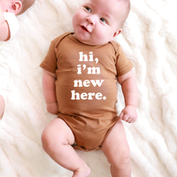 Polished Prints - Hi I'm New Here Baby Onesie