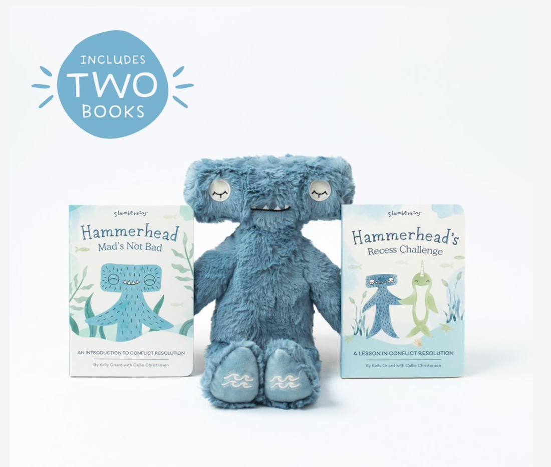Slumberkins Inc. - Hammerhead's Conflict Resolution Plush Set - with 2 books!