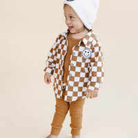 Lucky Panda Kids - Shacket | Smiley Checkered Copper