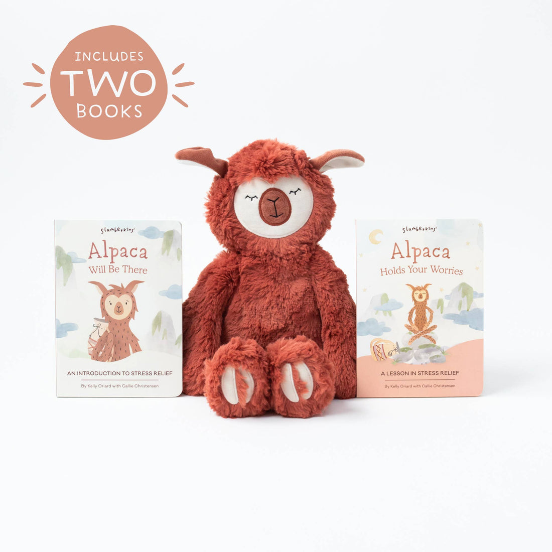 Slumberkins Inc. - Alpaca's Stress Relief Plush Set - with 2 books!