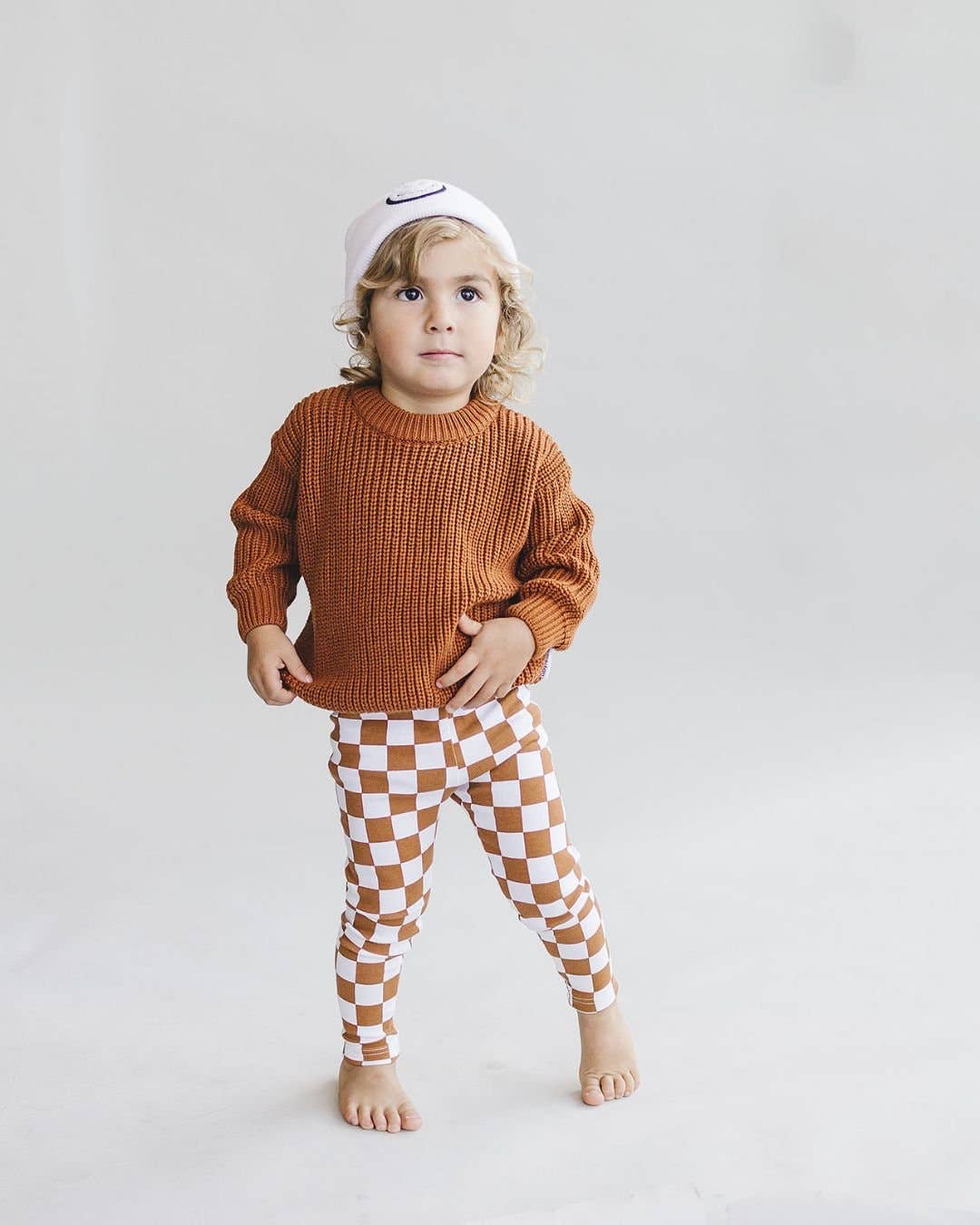 Lucky Panda Kids - Chunky Knit Sweater | Rust